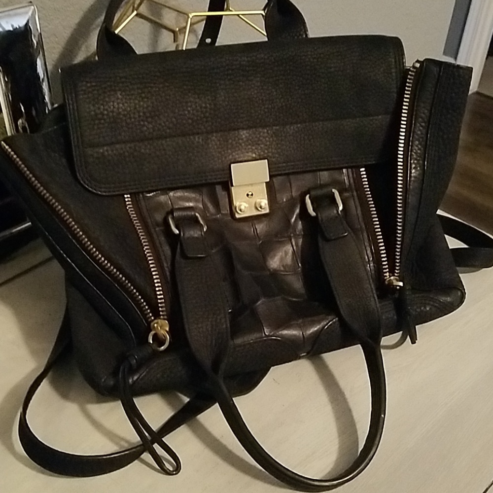 3.1 Phillip Lim Med. Pashli Black Leather Satchel